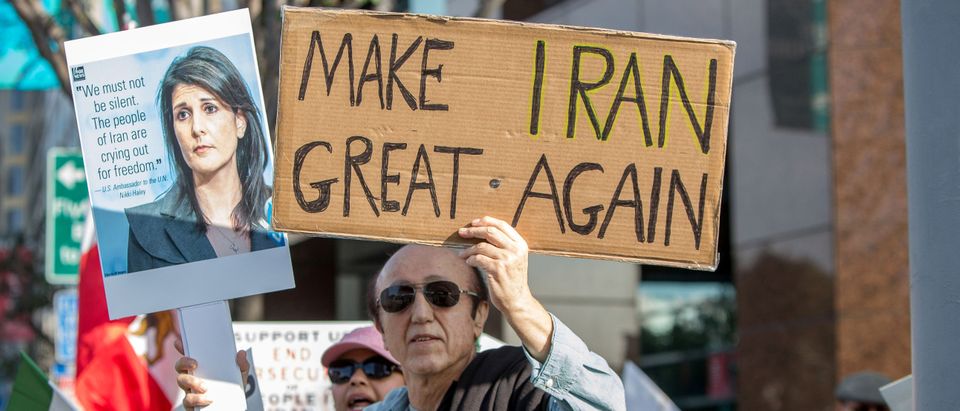 People rally in support of Iranian anti-government protests in Los Angeles