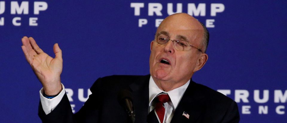 FILE PHOTO: Former New York mayor Rudy Giuliani introduces Republican U.S. presidential nominee Donald Trump at a campaign event in Gettysburg, Pennsylvania, U.S., October 22, 2016. REUTERS/Jonathan Ernst/File Photo | Giuliani Talks Comey, Stormy Daniels
