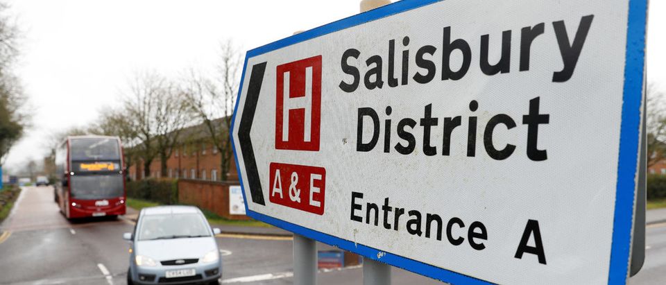 A sign towards Salisbury District Hospital is seen after Yulia Skripal was discharged, in Salisbury, Britain, April 10, 2018. REUTERS/Peter Nicholls | Doctors Thought The Skripals Would Die