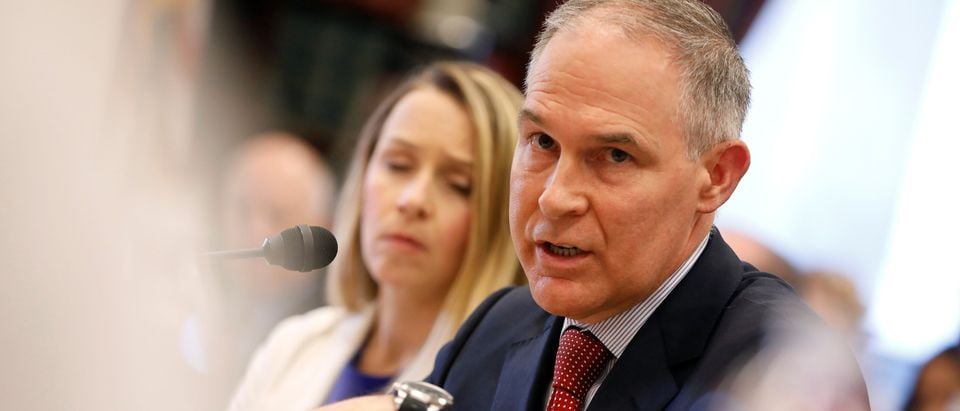 EPA Administrator Scott Pruitt testifies before the House Appropriations Committee Subcommittee on Interior, Environment, and Related Agencies Subcommittee on Capitol Hill in Washington