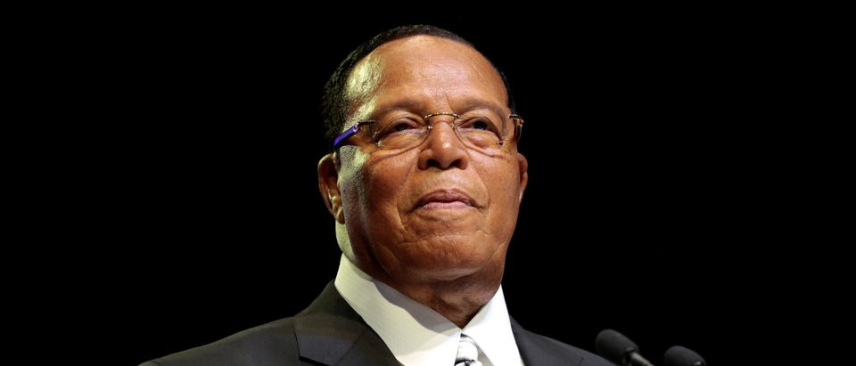 Religious leader Louis Farrakhan gives the keynote speech at the Nation of Islam Saviours' Day convention in Detroit, Michigan, U.S. February 19, 2017. REUTERS/Rebecca Cook - RC123448C2B0