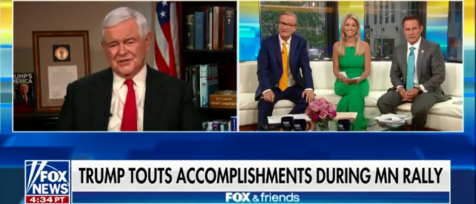 Former House Speaker Newt Gingrich Doubles Down On Republican Red Wave This November - Fox & Friends 6-21-18