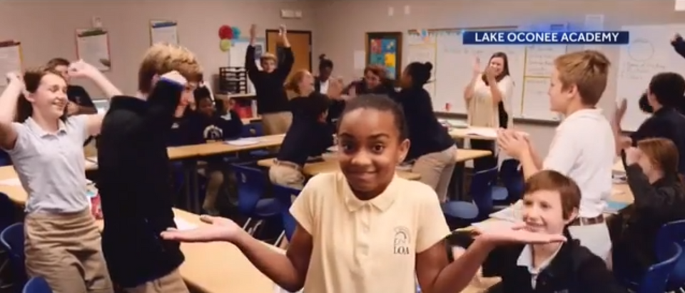 Students introduce Lake Oconee Academy in Greene County, Georgia. (Photo Credit: NBC Nightly News with Lester Holt)