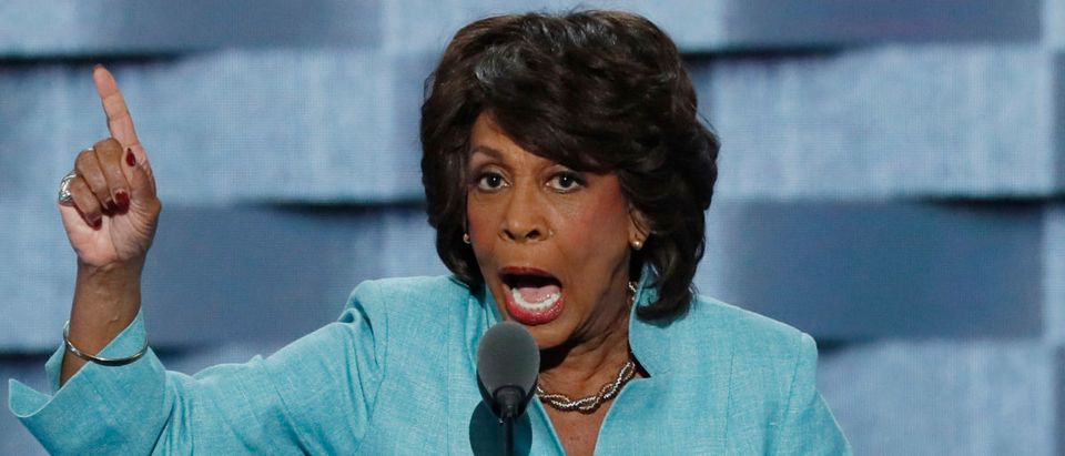 Representative Maxine Waters speaks on the third day of the Democratic National Convention in Philadelphia