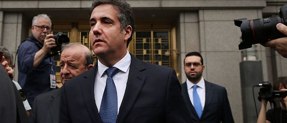 NEW YORK, NY - MAY 30: Michael Cohen, a longtime personal lawyer and confidante for President Donald Trump, leaves the United States District Court Southern District of New York on May 30, 2018 in New York City. According to a filing submitted to the court Tuesday night by special master Barbara Jones, federal prosecutors investigating Cohen are set to receive 1 million files from three of his cellphones that were seized last month. (Photo by Spencer Platt/Getty Images)