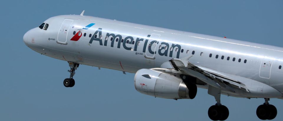 FILE PHOTO: An American Airlines plane takes off from Los Los Angeles International airport