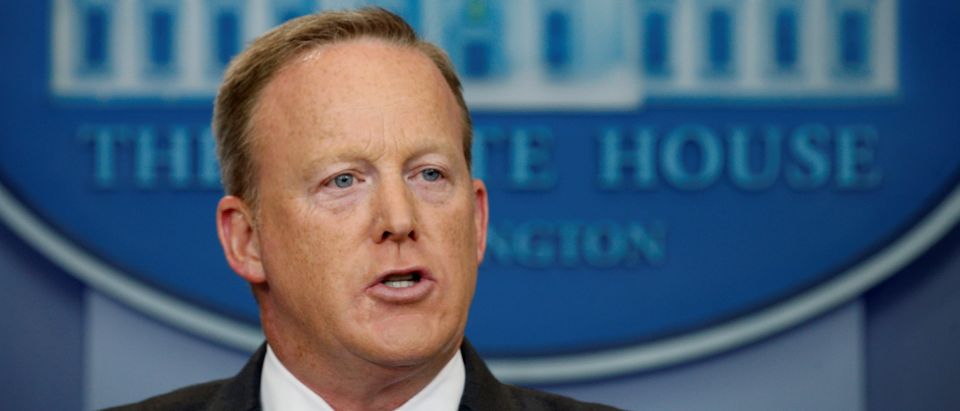 Sean Spicer during a White House press briefing in July 2017 (Reuters, 06/26/18)