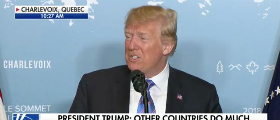 Trump slams the media while in Canada. Fox News screenshot