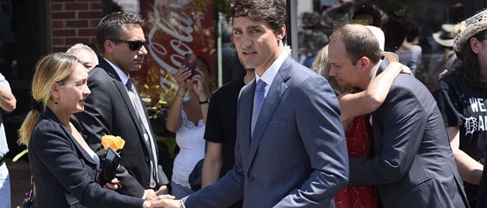 Justin Trudeau visits memorial to victims of Danforth shooting