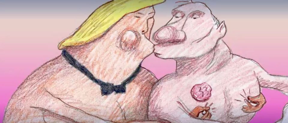 Donald Trump and Vladimir depicted in a New York Times Opinion cartoon. (Photo: Screenshot/New York Times Video Cartoon)