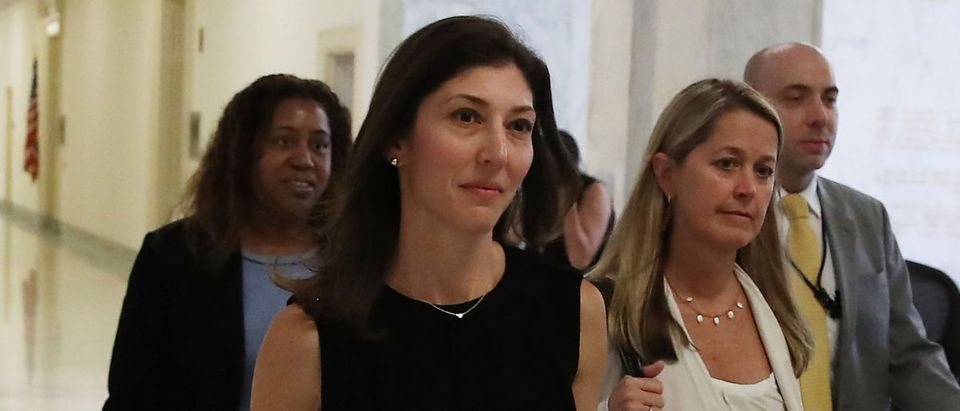 WASHINGTON, DC - JULY 13: Former FBI Lawyer Lisa Page walks to a House Judiciary Committee closed door meeting in the Rayburn House Office Building, on July 13, 2018 in Washington, DC. Page, who worked on the special counsel's Russia investigation, is under scrutiny by House Republicans for text messages exchanged with Deputy Assistant FBI Director Peter Strzok. (Photo by Mark Wilson/Getty Images)