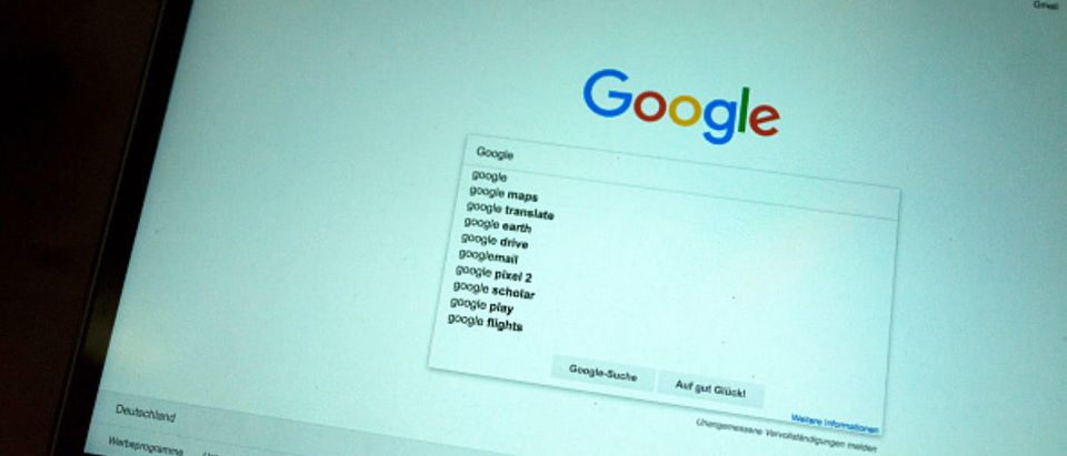 BERLIN, GERMANY - MARCH 03: In this photo illustration the website of Google is displayed on a laptop on March 3, 2018 in Berlin, Germany. The left-wing organizers of the event cited Google's profit-oriented mass collection of personal data about people as well as the gentrification locals fear will accelerate should the Google Campus open. Google is reportedly planning to open a Google Campus, which is meant to create a venue for startups and technological exchange, this summer in a building that once housed an electric relay station in the heart of Kreuzberg. (Photo by Carsten Koall/Getty Images)