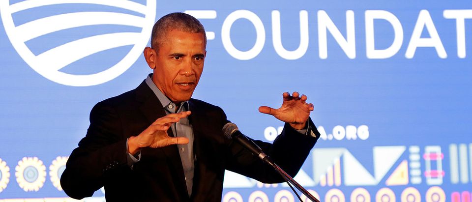 Former U.S. President Barack Obama speaks during his town hall meeting for the Obama Foundation at the African Leadership Academy in Johannesburg, South Africa, July 18, 2018. Themba Hadebe/Pool via REUTERS