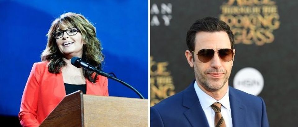 Palin and Cohen (LEFT: JASON CONNOLLY/AFP/Getty Images RIGHT: ROBYN BECK/AFP/Getty Images)