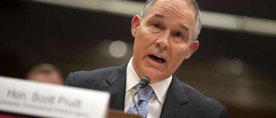 FILE PHOTO: EPA Administrator Pruitt testifies before a Senate Appropriations Subcommittee hearing on the proposed budget for the Environmental Protection Agency on Capitol Hill in Washington