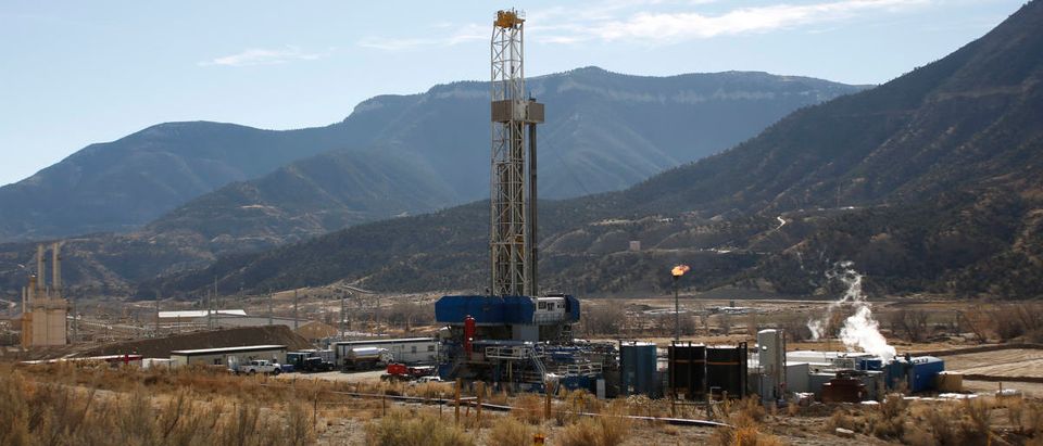 A WPX Energy natural gas drilling rig north of Parachute, Colorado