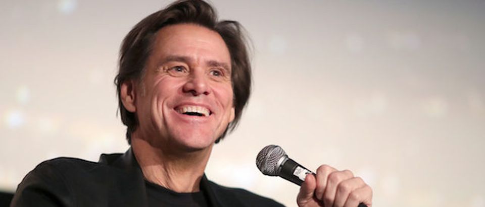 Jim Carrey speaks onstage during "Jim &amp; Andy: The Great Beyond - Featuring a Very Special, Contractually Obligated Mention of Tony Clifton" at AFI FEST 2017 Presented By Audi at TCL Chinese 6 Theatres on November 13, 2017 in Hollywood, California. (Photo by Christopher Polk/Getty Images for AFI)
