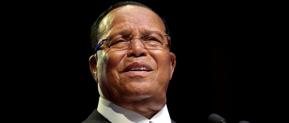 Religious leader Louis Farrakhan gives the keynote speech at the Nation of Islam Saviours' Day national convention in Detroit, Michigan,