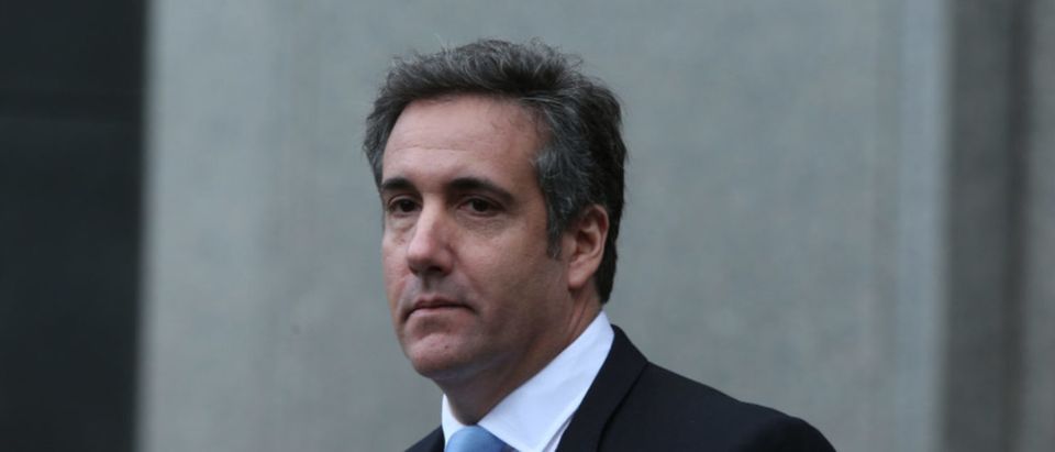 NEW YORK CITY - APRIL 16 2018: Donald Trump's personal attorney, Michael Cohen & adult film star, Stormy Daniels appeared in federal court in Lower Manhattan. Michael Cohen leaves court after hearing. (Shutterstock/a katz)