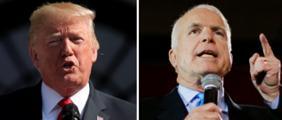President Trump (left - via Shutterstock) and John McCain (left - via Reuters)