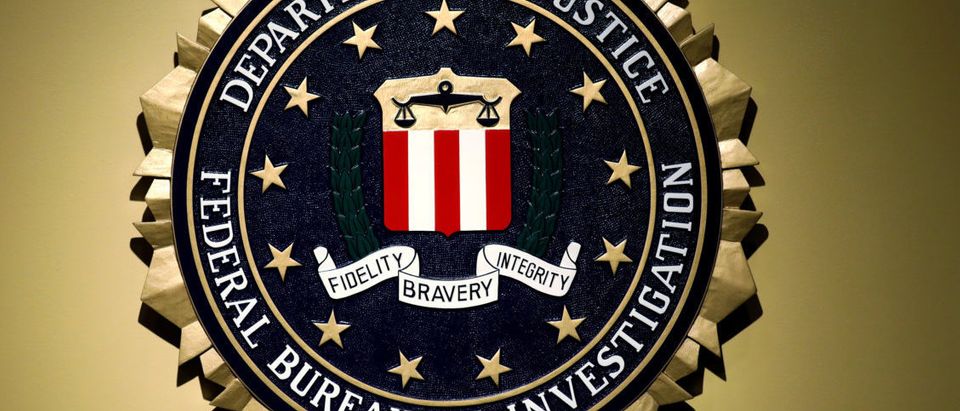 The Federal Bureau of Investigation seal is seen at FBI headquarters before a news conference by FBI Director Christopher Wray on the U.S Justice Department's inspector general's report regarding the actions of the Federal Bureau of Investigation and the 2016 U.S. presidential election in Washington, U.S. June 14, 2018. REUTERS/Yuri Gripas
