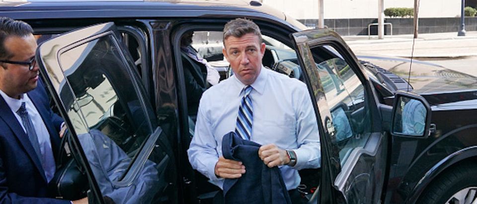 SAN DIEGO, CA - AUGUST 23: Rep. Duncan Hunter (R-CA) walks into the Federal Courthouse for an arraignment hearing on August 23, 2018 in San Diego, California. Hunter and his wife Margaret are accused of using more than $250,000 in campaign funds for personal use. (Photo by Sandy Huffaker/Getty Images)