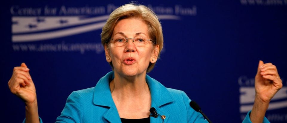 US Senator Warren delivers remarks at the Center for American Progress in Washington