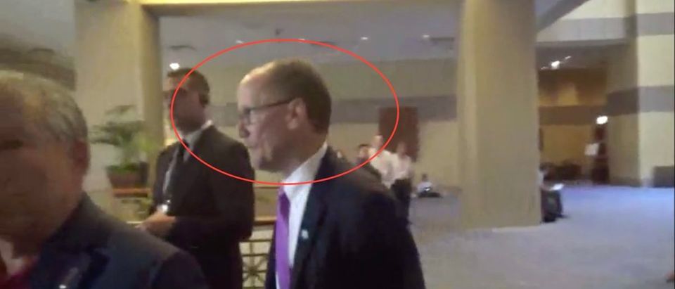 Democratic National Committee (DNC) Chairman Tom Perez on Thursday refused to say whether he believed liberal Sierra Club activist Karen Monahan, who has accused Democratic Minnesota Rep. Keith Ellison of physically and emotionally abusing her. Screenshot/Video