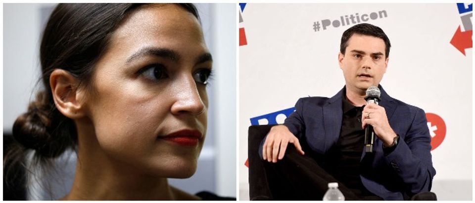Shapiro challenged Ocasio-Cortez to a debate ((LEFT: Photo by Bill Pugliano/Getty Images, RIGHT: Photo by Joshua Blanchard/Getty Images for Politicon)