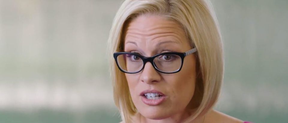 Kyrsten Sinema speaks in a campaign ad posted on YouTube on Aug. 6, 2018. YouTube screenshot