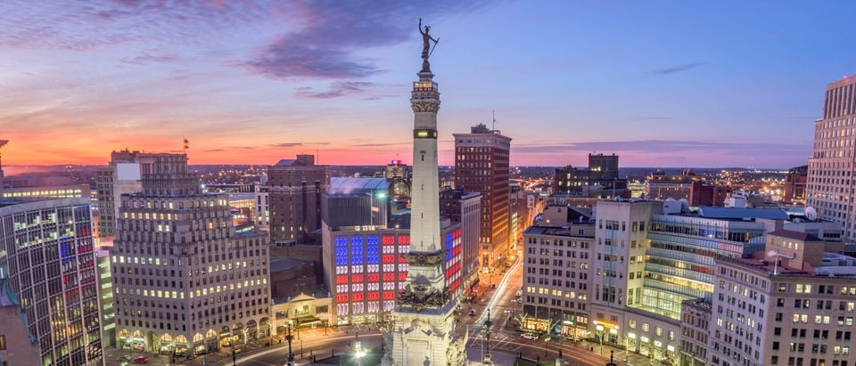 Indianapolis, Indiana, USA skyline over Monument Circle. (Sean Pavone/Shutterstock)