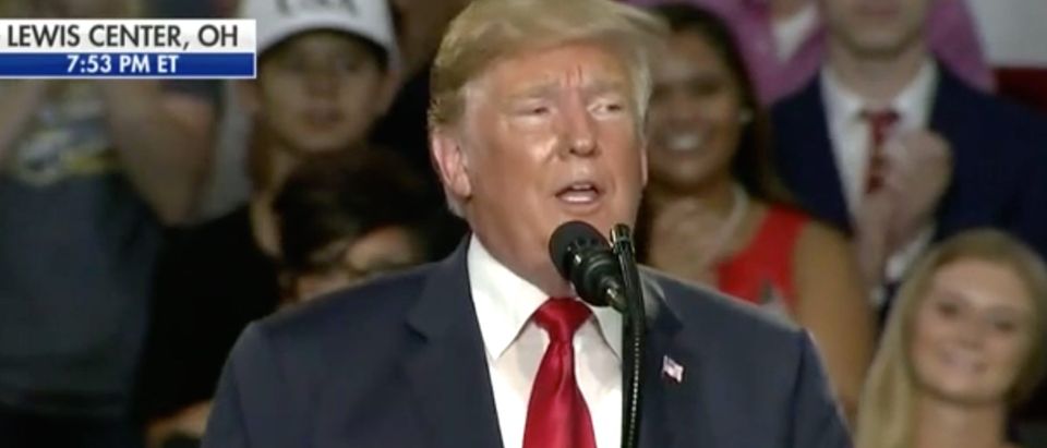 President Trump speaks in Lewis Center, Ohio/Screenshot