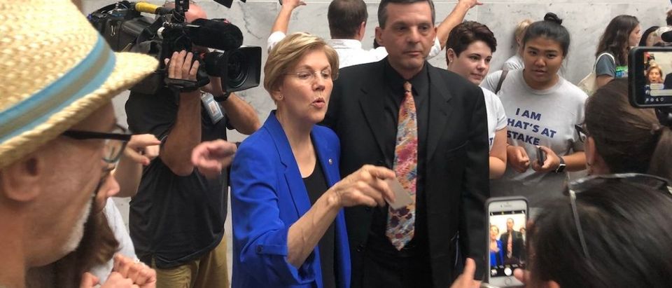 Elizabeth Warren Gathers With Protesters:Photo Obtained By Henry Rodgers:DCNF