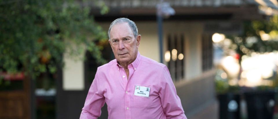 SUN VALLEY, ID - JULY 11: Michael Bloomberg, former New York City mayor and chief executive officer of Bloomberg L.P., arrives for a morning session of the annual Allen &amp; Company Sun Valley Conference, July 11, 2018 in Sun Valley, Idaho. Every July, some of the world's most wealthy and powerful businesspeople from the media, finance, technology and political spheres converge at the Sun Valley Resort for the exclusive weeklong conference. (Photo by Drew Angerer/Getty Images)
