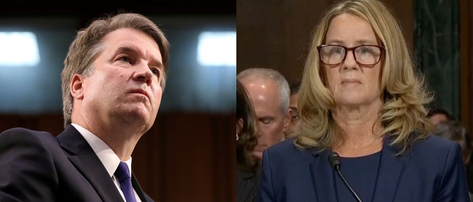 Pictured are Kavanaugh and Ford. (Reuters/YouTube Screenshot/CBS News)