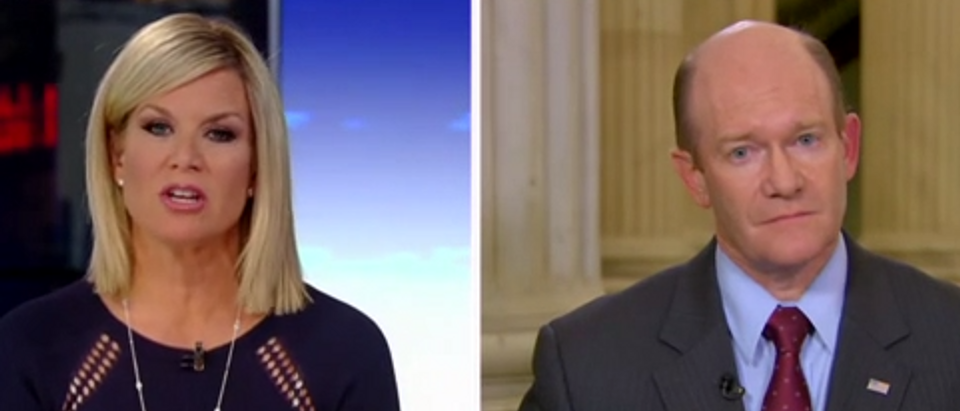Martha MacCallum interviews Senator Coons on Kavanaugh hearing (Fox News screengrab)