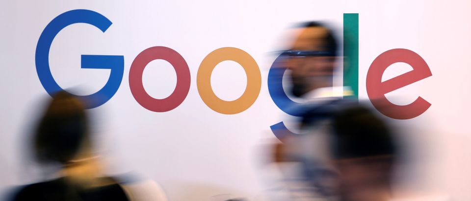 The logo of Google is pictured during the Viva Tech start-up and technology summit in Paris, France