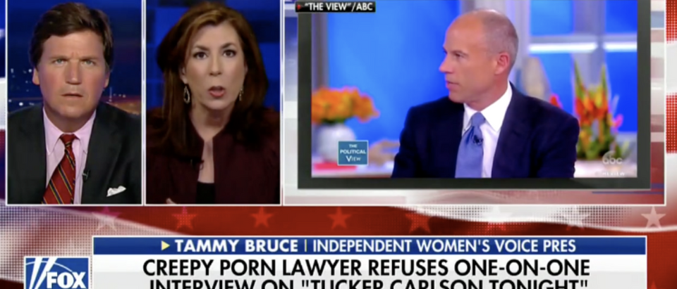 Tammy Bruce discussing Stormy Daniels on Tucker Carlson's show (Fox News 9/12/2018)