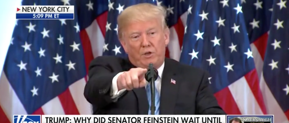 President Trump gives press conference prior to Kavanaugh hearing./Screnshot