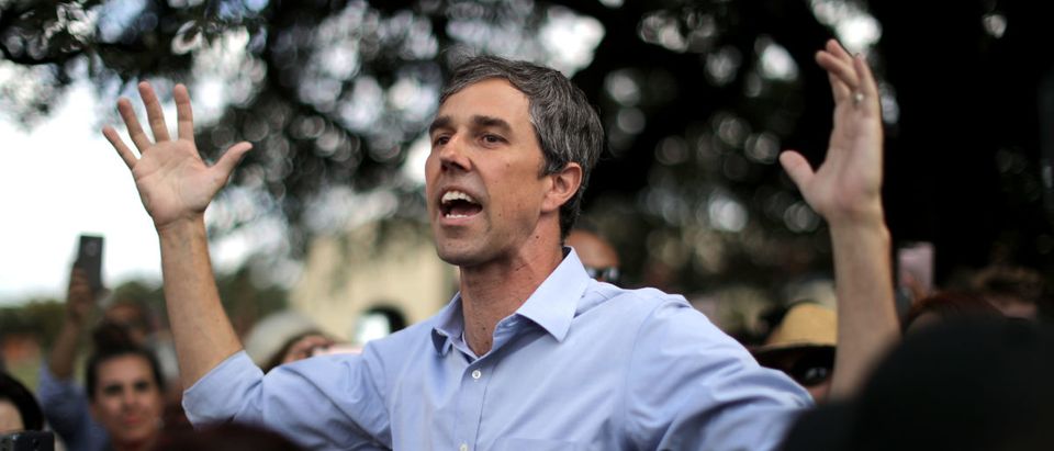 U.S. Senate candidate Beto O'Rourke is surrounded by supporters as he gives a speech during a campaign stop at Moody Park October 30, 2018 in Houston, Texas. With one week until Election Day, O'Rourke is running for the U.S. Senate against Sen. Ted Cruz. (Chip Somodevilla/Getty Images)
