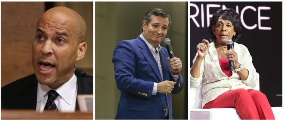 Cory Booker, Ted Cruz and Maxine Waters (RIGHT: Chip Somodevilla/Getty Images MIDDLE: Bob Levey/Getty Images RIGHT: Paras Griffin/Getty Images for Essence)