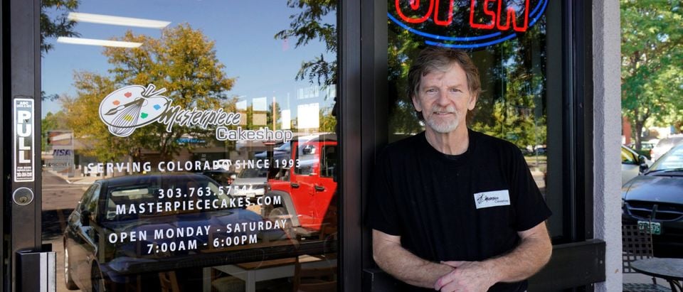 Baker Jack Phillips poses outside his Masterpiece Cakeshop in Lakewood, Colorado on September 21, 2017. REUTERS/Rick Wilking