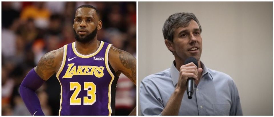 LeBron James and Beto O'Rourke (LEFT: Christian Petersen/Getty Images RIGHT: Loren Elliott/Getty Images)