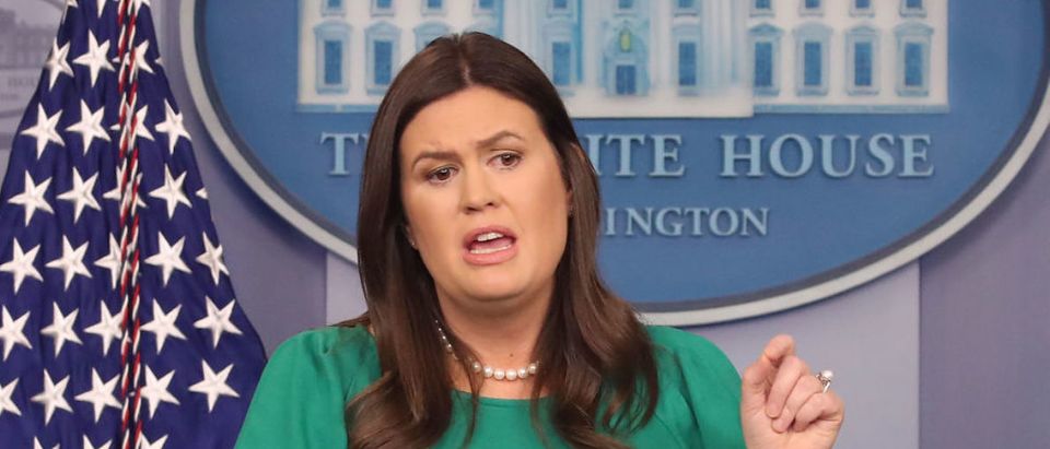 Press Secretary Sarah Sanders Holds A Briefing At The White House
