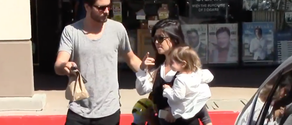 Pictured are Scott and Kourtney. (YouTube screenshot/X17Online Video)