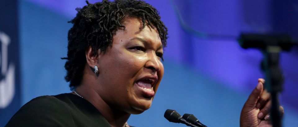 Stacey Abrams, candidate for governor in the state of Georgia, delivers a speech during a fundraiser in Manhattan, New York, U.S. Sept. 24, 2018. REUTERS/Amr Alfiky