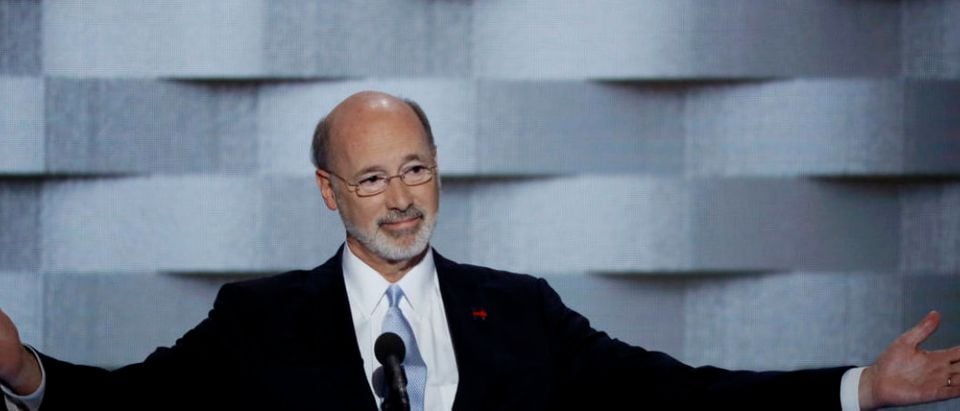 Pennsylvania Governor Tom Wolf speaks on the final night of the Democratic National Convention in Philadelphia, Pennsylvania, U.S. July 28, 2016. REUTERS/Mike Segar