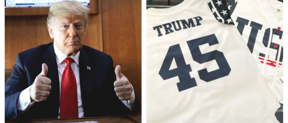 A North Carolina principal was replaced following an incident where a student was asked to remove his President Donald Trump jersey. Left, REUTERS/Yuri Gripas/ Right, Screenshot/ABC11