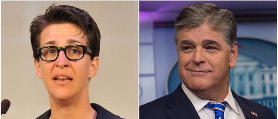 Left: MSNBC Host Rachel Maddow, Right: Fox News Host Sean Hannity (Getty Images)