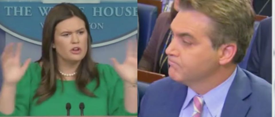 Acosta Asks If Sanders Has The 'Guts' To Call The Press The 'Enemy Of The People' - Her Response [Screenshot/Fox News]